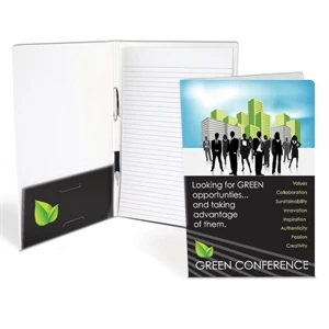 Bleed - Image Extends Off The Edge Of The Product - Digital Print Mini Padfolio With Pen Holder; 6-1/2 X 9-1/2 In