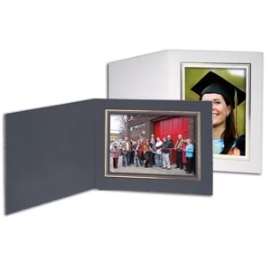 Black - Without Border - Horizontal Portrait Folder Holds 4" X 6" Frame