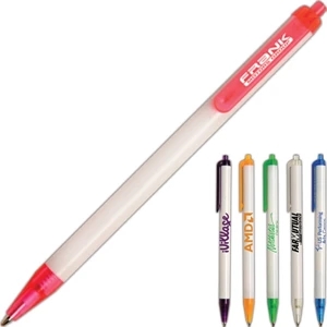 Advantage - Transparent Retractable Pen With Medium Point Black Ink Refill
