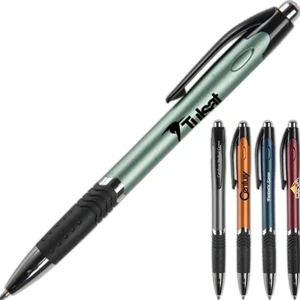 Carlsbad Mgc - Retractable Ballpoint Pen With Techno Rubber Grip And Matte Metallic Barrel