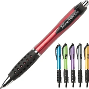 Fremont Mgc - Medium-size Retractable Ballpoint Pen With Metallic Colored Barrel And Rubber Grip