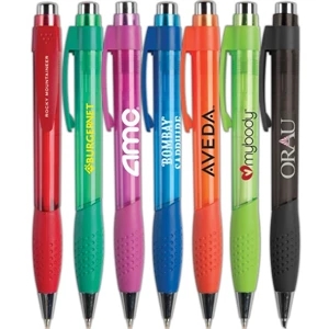 Hermosa Tgc - Translucent Colored Barrel Ballpoint Pen With Wide Body And Rubber Grip