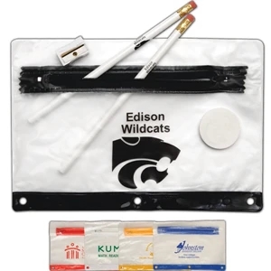 Super Value - School Kit With Pouch, Two Pencils, Eraser, And A Sharpener