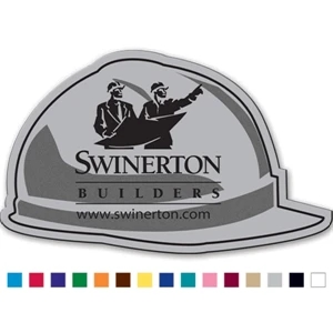 Hard Hat - Magnet Made Of Flexible 30 Mil Permanent Magnet To Adhere To Any Steel Surface