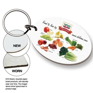 Eco Key Tag - Oval - Full Color. Digital 4-color Process Print; Split Ring Included