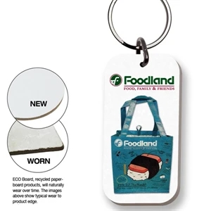 Eco Key Tag - Rectangle - Full Color. Digital Four Color Process Print; Split Ring