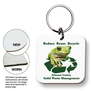 Eco Key Tag - Square - Full Color. Digital 4-color Process Print; Split Ring