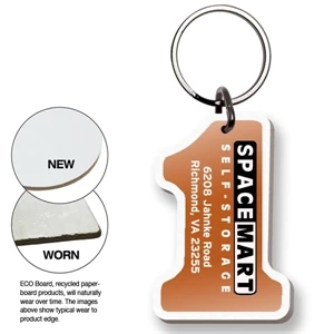 Eco Key Tag - Number One - Full Color. Digital Four Color Process Print; Split Ring