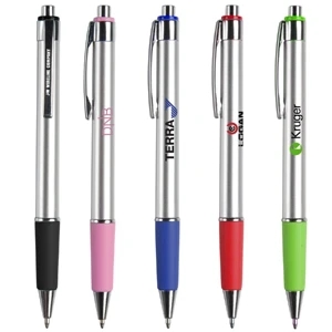 Mariposa Fgc - Laser Engraving - Slim, Classic Retractable Ballpoint Pen With Colored Rubber Grip
