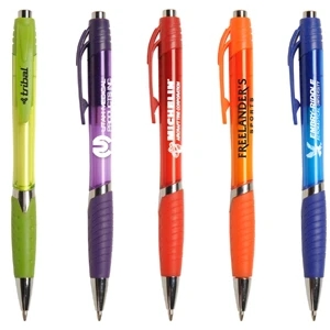 Pacific Grove Tgc - Retractable Pen With Matching Color Clip And Rubber Grip