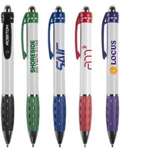 Temecula Wgc - Retractable Ballpoint Pen With Wide-body, Oval Accents And Rubber Grip
