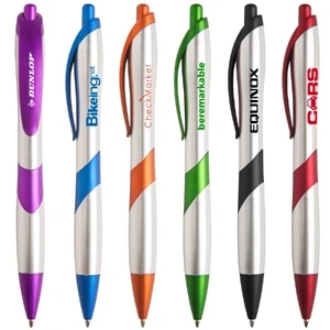 Del Mar Sm - Stylish Wide-body Retractable Ballpoint Pen With Silver Barrel