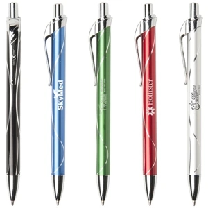 Capri - Retractable Ballpoint Pen With Anodized Aluminum Barrel With Chrome Accents