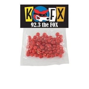 Candy King - Plastic Bag With Header Card Filled With Candy Cinnamon Red Hots. Red Hots In Bag