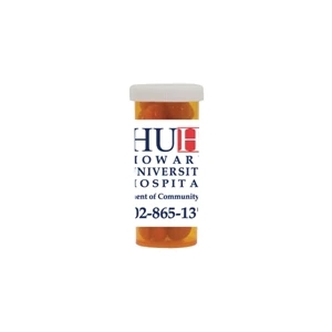 Candy King - Mini Pill Bottle With Cinnamon Red Hots. Cinnamon Red Hots In Pill Bottle
