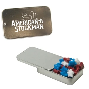 Mint Tin Maniacs - Slider Tin With Candy Stars. Star Shaped Candy In Mint Tin