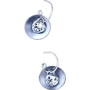 New Style Satin Tote - Silver Tone Disk Holds A Glimmering Rhinestone Charm