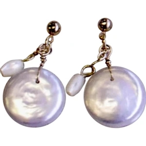 Eevah Victoria - Gold Earrings - Pearl Earrings With Gold Flll, Or Silver Plating. Approx 1" Drop
