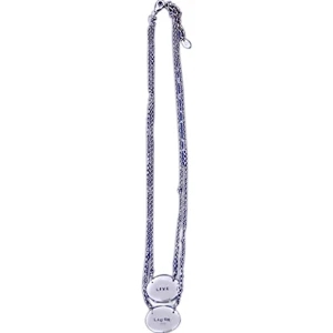 New Style Made For Each Other - Custom - This Silver Toned Rolo Chain Necklaces Features A Classic Oval Charm