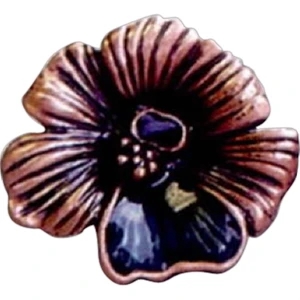 Feminine Flower Earrings,with Green, And Blue Enamel, With Copper Plating