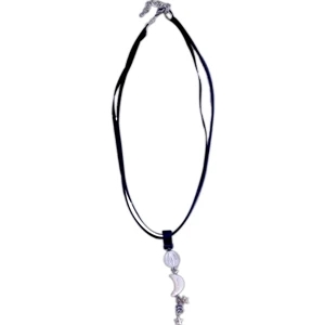 New Style Over The Moon - Clear Quartz Crystals Beads With Moon Shaped Pearl And Stars Necklace