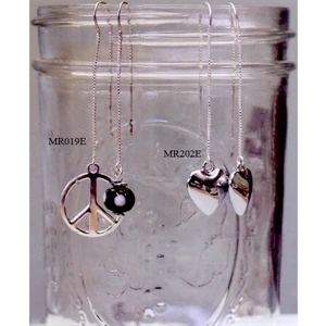 Eevah Silver Heart - A Sterling Silver Filled Puffed Heart Charm Earriings