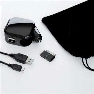 Ac/dc Charger With Micro Usb And 30 Pin Sync/data And Charging Cable Adaptor Set
