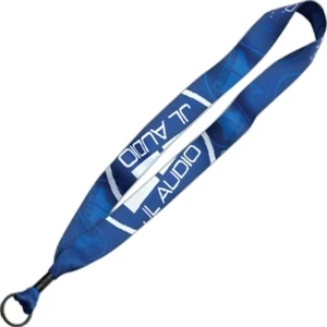 1" Polyester Dye Sublimated Lanyard With Metal Crimp And Metal Split Ring