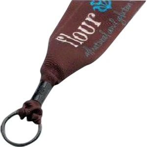 1 1/2" Dye-sublimated Grosgrain Ribbon With Metal Crimp & Metal Split Ring