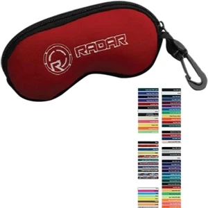 Eyewear Case With Black Cotton Gusset, Nylon Zipper & Plastic Snap Hook. Clearance