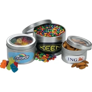 Sweetz (tm) - Medium Window Tin - Window Tin With Clear Window And Your Choice Of Silver Fill