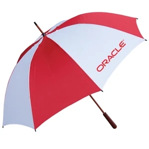 Golf Umbrella With A 14mm Brown Wooden Shaft With Matching Straight Handle