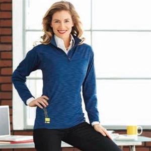 Yerba - Blank - Women's Knit Quarter Zip Has Autolock Zipper Pull And Dropped Back Hem