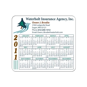 Full Color Process - White Flexible Rectangle Shape Calendar Magnet With Rounded Corners, 3 1/2" X 4"