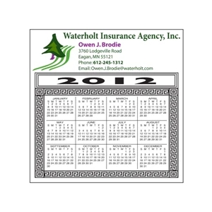 Full Color Process - White Flexible Square Shape Calendar Magnet, 4" X 4"