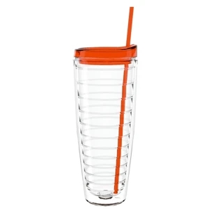 26 Oz. "shelby" Clear Double Wall Tumbler Lid & Straw- Made With Tritan