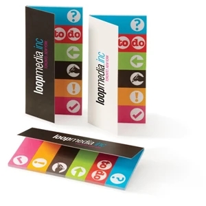 Easi-notes (r) - Non-refillable Flag Pack With 6 Adhesive Paper Pads & A Cardboard Cover
