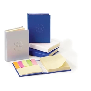 Easi-notes (r) - Non Refillable Note Box With Adhesive Pads And Multicolored Paper Flag Strip Pads