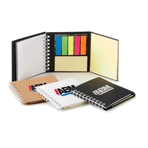 Easi-notes (r) - Memo/flag Book With Double Spiral Binding, Flag Strip Pads, And Adhesive Yellow Pads
