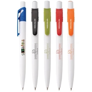 Aria - Push-action Ballpoint Biodegradable Cornstarch Pen With White Barrel