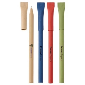 Bonsai - Ballpoint Recycled Paper Pen With Colored Barrel And Matching Removable Paper Cap