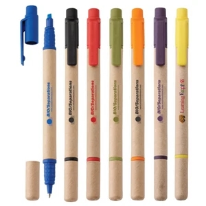 Soho - Recycled & Biodegradable Pen/highlighter With Recycled Natural Colored Paper