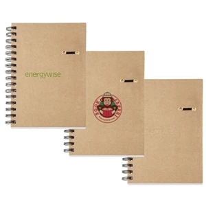 Hard Cover Cardboard Journal Notebook With Spiral Binding & 160 Ivory Lined Pages