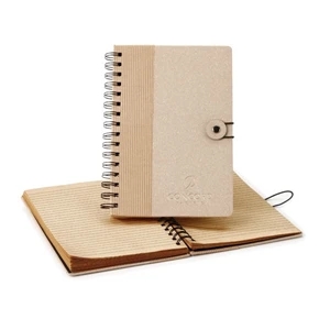 Eco - Non-refillable Journal With Marbled Hard Cover And Ridged Cardboard Trim