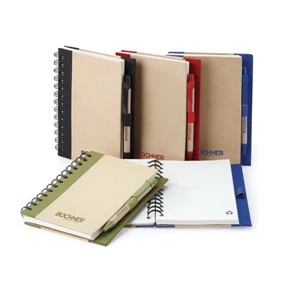 Tristan - Combo Ballpoint Paper Pen And Spiral Bound Non-refillable Memo Book