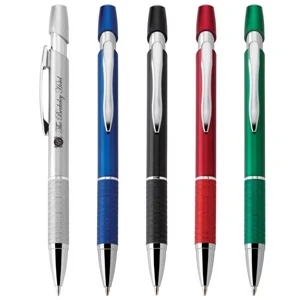 Siren - Push-action Ballpoint Plastic Pen With Retro Metallic Barrel And Comfort Grip