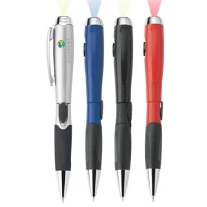 Blossom - Ballpoint Plastic Pen/light With Satin Or Solid Colored Finish, Slide-action & Grip