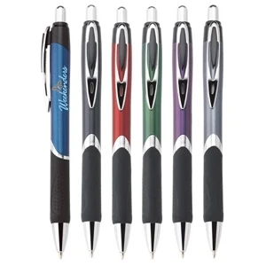 Zodiac - Push-action Ballpoint Plastic Pen With Retro Metallic Barrel, Chrome Trim And Grip