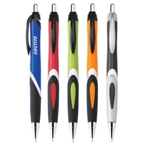 Helix - Push-action Ballpoint Plastic Pen With Colored Barrel And Comfort Grip