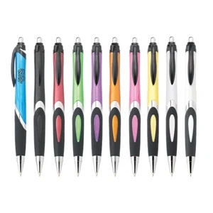 Helix - Plastic Ballpoint Pen With Iridescent Finish, Black Clip & Grip And Push-action